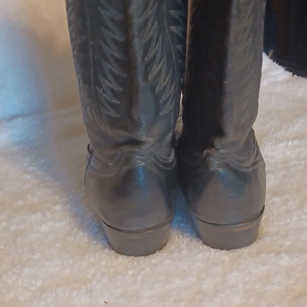 Justin diamond cowboy boots size 10.5 D black leather